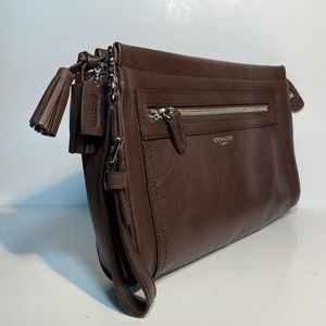 Coach Brown Leather Wristlet Clutch